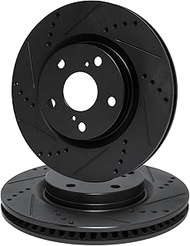 R1 Concepts Rear Brake Rotor Kit |Brake Rotors| Brake Disc |Drilled and Slotted| WHPN1-75035