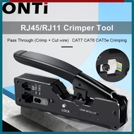 ONTi  RJ45 Crimper Crimping tool with Wire Stripper/ Passthru RJ45 Connector Network Cable Cat7 Crimping Tool