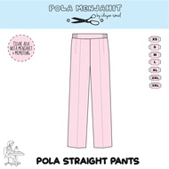 seluar slack wanita POLA SELUAR STRAIGHT CUT | STRAIGHT CUT PANTS | POLA SELUAR SLACK | POLA SELUAR 