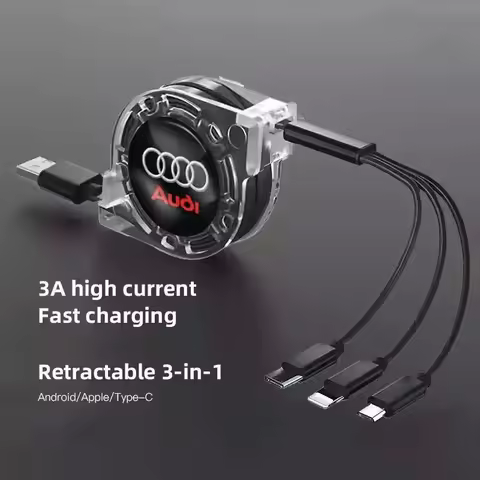 3 In 1 Micro USB Type C Charging Cable Multi Charger For Audi sline A1 A2 A3 A4 A5 A6 A7 A8 Q1 Q2 Q3