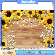 Sunflower Backdrop Photography Cloth 210x150cm Yellow Flower Wall Garden Wedding Birthday Photograph