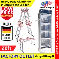 Heavy Duty Multi Purpose Ladder Tangga Lipat Aluminum Ladder Step Ladder 12ft/16ft/20ft Heavy Duty Ladder