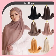 *READY STOCK AT MALAYSIA*New Style Turban Scarf For Women Summer Breathable Solid Color Long Scarf S