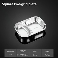 304 stainless steel plate fast food box Student plate Childrens lunch box 2 cells /3 cells /4 cells 