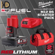 Milwaukee M12 6.0AH Battery / Milwaukee Red Lithium Battery / 2 Year Warranty / M12B6