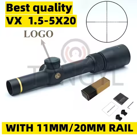 VX 1.5-5X20 mm Optics Duplex Mil-dot Reticle Rifle Scope Hunting Sight HD Aseismatic Single Barrel R