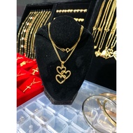 10k Gold Triple Heart Necklace