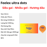 Bao cao su Feelex Ultra Dots siêu gai nhiều gel bôi trơn hộp 10 bcs