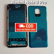 Casing Kesing Fullset Xiaomi Redmi Note 9 Pro Original Backdoor Tutup Belakang Hp + Frame Bazzel Tul