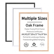 2 Pcs Wooden Photo Frames, Oak Wood Frames In White, Black, Natural Wood Color, Tabletop Easel Frame