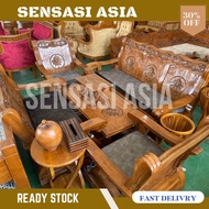 KERUSI MINIMALIS GAJAH KAYU JATI / KERUSI KAYU JATI INDONESIA/ SOFA SET KAYU JATI