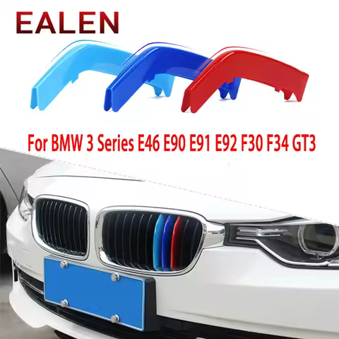 Auto Car Front Racing Grill Stickers For BMW E90 F30 E46 F34 E91 E92 E93 BMW 3 Series GT Motorsport 
