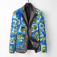 VERSACE7012 Suit Jacket Men Trendy Small Suit Jacket Jacket Large Size Ready Stock