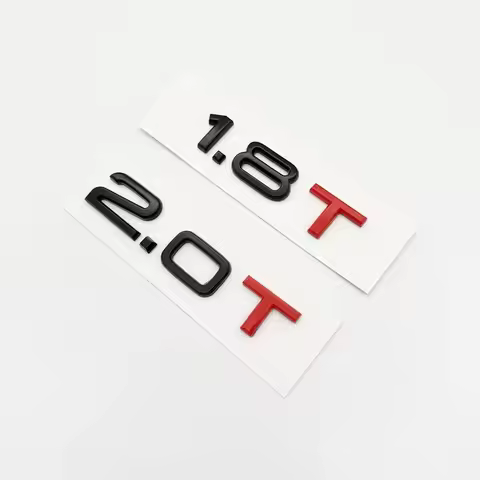 3D ABS 1.8T 2.0T 3.0T Trunk Letters Logo Displacement Badge Emblem For Audi A1 A3 A4 A5 A6 A7 A8 Q2 