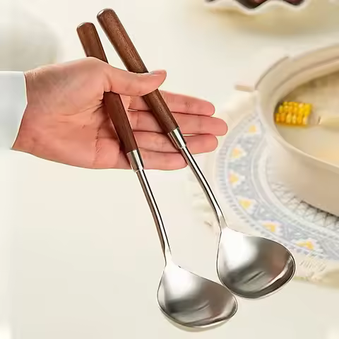 Stainless Steel Spoon Scoop Vintage Home Soup Porridge Spoon Restaurant Hotpot Spoon Cooking Spoon S