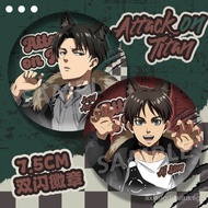 Attack On Titan Anime Peripheral Mikasa Ackerman Eren Jager Double Flash Badge