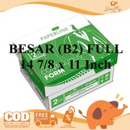 PPL PAPERLINE Continuous Form 2 Ply Large 14 7.8 x 11 Inch (B2) FULL White