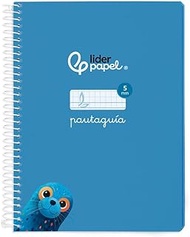 Liderpapel Spiral Notebook A5 White Cover 40 H 75 g Squared 5 mm Blue