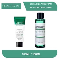 Some By Mi Aha Bha Pha 30 Days Miracle Toner 150ml Acne Clear Foam Cleanser 100ml Exfoliating Acne treatment