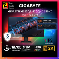 GIGABYTE MONITOR GS27QA 27” IPS PANEL /QHD (2560 x 1440) HDR / 180HZ REFRESH RATE/1MS /AMD FREE SYNC
