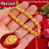 Jewelry Gold 916 Gold Earing Set for Girls Emas Bangkok Cop 916 Bracelet for Women Pendant