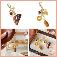 Boom Portable Coffee Cup & Bread Wallet Accessory - Fashionable Keychain Pendant | Bag Ornament