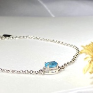 托帕石簡約純銀手鍊