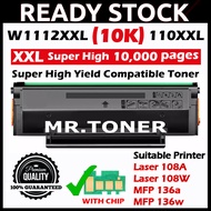 HIGH YIELD Toner W1112A W1112X W1112XL W1112XXL Compatible For HP Laserjet 108A 108w  MFP 136a 136w 