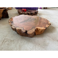Hiasan asas ukiran akar, tunggul kayu, dulang meja teh kayu padu, kayu burl semula jadi, meja bulat 