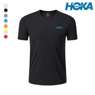 HOKA ONE เสื้อยืดแขนสั้นสำหรับวิ่งและออกกำลังกายสำหรับทั้งหญิงและชายแห้งเร็วฤดูร้อน