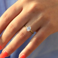 1Pc Elegant And Gorgeous Four Prong Oval Ring Diamond Moissanite 1ct-2ct For Women Engagement Gift, 