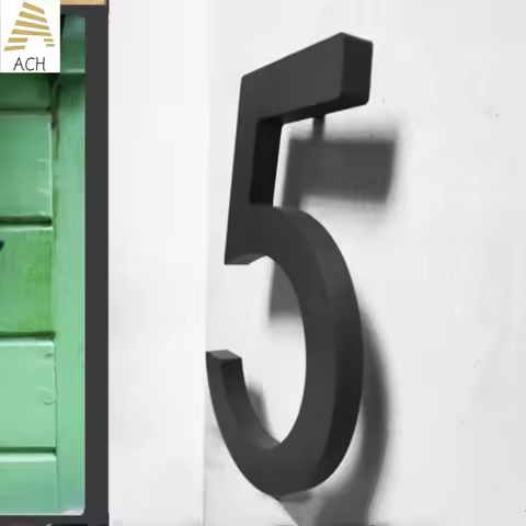 8 inch Floating House Numbers for Outside, Black Modern House Address Numbers Decor Visibility Signa
