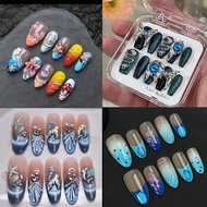 Handmade Ballet Cool Fake Nails Set with Glue Exquisite False Nails Press on Nails