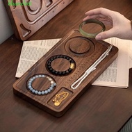 BLUEVELVET Bracelet Sizing Tray, Wood Sturdy Wood Jewelry Display, Creative DIY Vintage with Scale W