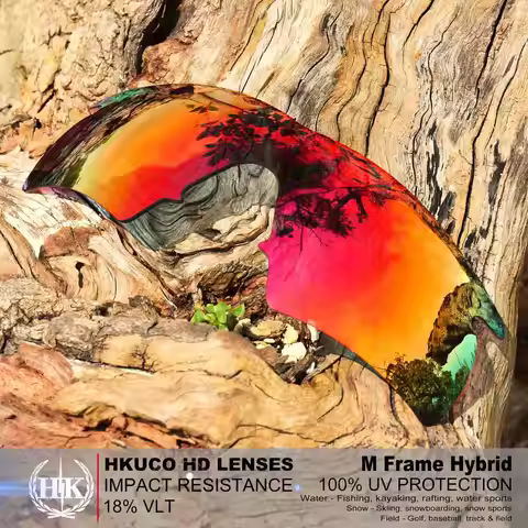 Hkuco Mens Replacement Lenses For Oakley M Frame Hybrid Sunglasses Red Polarized