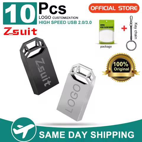 Zsuit 10PCS/LOT Metal 2.0/3.0 USB Flash Drive 32GB 16GB 128GB Pen Drive 64GB Custom Creative Gift Me