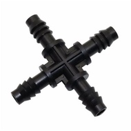 11mm Hose 4-prong Connector - 11mm 3/8" PE Hose Cross Connector