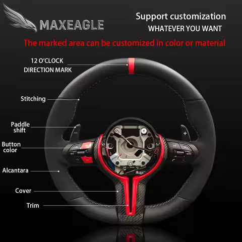 MAXEAGLE Steering Wheel For BMW M3 F30 F20 F22 F32 F34 F35 F45 F48 F49 X1 X2 X3 X4 X5 X6 M5 F10 F06 