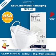 Individual Sealed White KF94 Mask 10pcs BFE 95% HSA Notified Medical Device FDA CE Approved