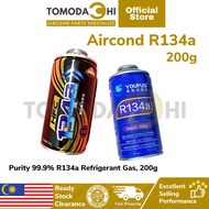 TOMODACHI R134a Refrigerant Gas 200g  900g Per Bottle Cap Tab Opener  DIY Charging Hose Set | AC Gas Filling Refrigerant Gas r134a | Gas Aircon Kereta R134a | Asli Tulen | Ready Stock Malaysia | Fast Shipping I