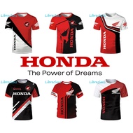 Honda Car Logo 3d Print T-shirts Men Women Fashion T-shirt Kids Hip Hop Top Tshirt Racing Team Tee M