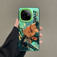 เคส IQOO Z9X Z9 5G อะนิเมะเรื่องวันพีชเคสกันกระแทก Luffy Zoro สีขาวตัวปกป้องกล้องถ่ายรูปด้านเคสโทรศั