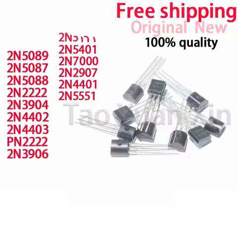(10-50pcs) 100% New 2N3904 2N3906 2N2907 2N4401 2N4402 2N4403 2N2222 PN2222 2N5401 2N5551 2N5087 2N5