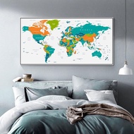World Map Global Countries Posters and Prints Nordic Art Deco Wall Picture