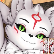 Amaterasu Fluffy Orcus Furry Anime Dakimakura Pillowcase Double-sided Print Hugging Body Home Beddin