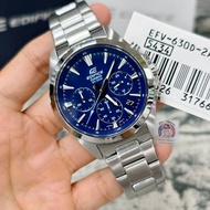 100% ORIGINAL CASIO EDIFICE EFV-630D-2AVUDF | Jam Chronograph Lelaki | Stainless Steel | Navy Elegan