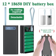 Battery Charger Box Power Bank Holder DIY Shell Case Dual USB 12*18650 Battery Shell Storage Organize