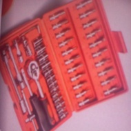 chrome metric socket set tool box 46 pcs