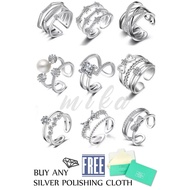 ♟S925 Silver Ring Adjustable Ring Women Ring For Women Rings Cincin Perempuan Cincin Silver 925 Silv