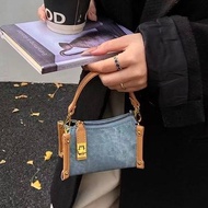 Mini Denim Baguette Bag Women Shoulder Bag